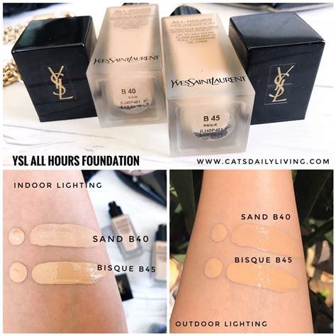 ysl new foundation swatches|ysl all hours foundation shades.